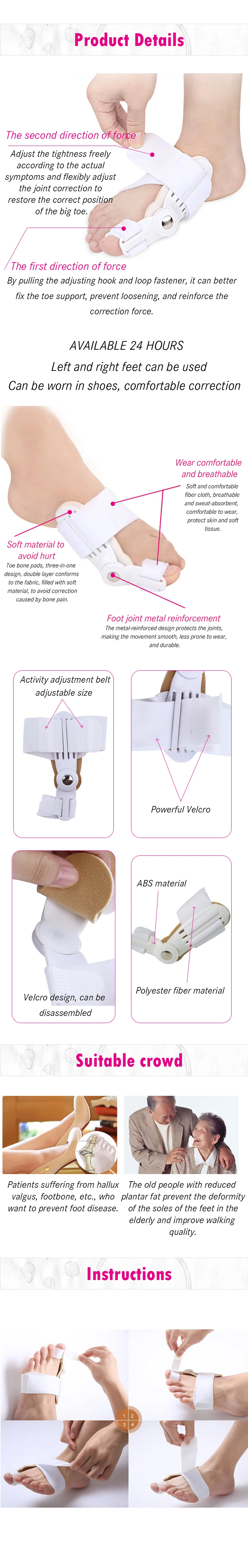 Ортопедическое устройство для ног Eversion Hallux вальгусный сепаратор для пальцев ног ортопедические подтяжки коррекция носка инструменты для ухода за ступнями большой корректор кости большого пальца