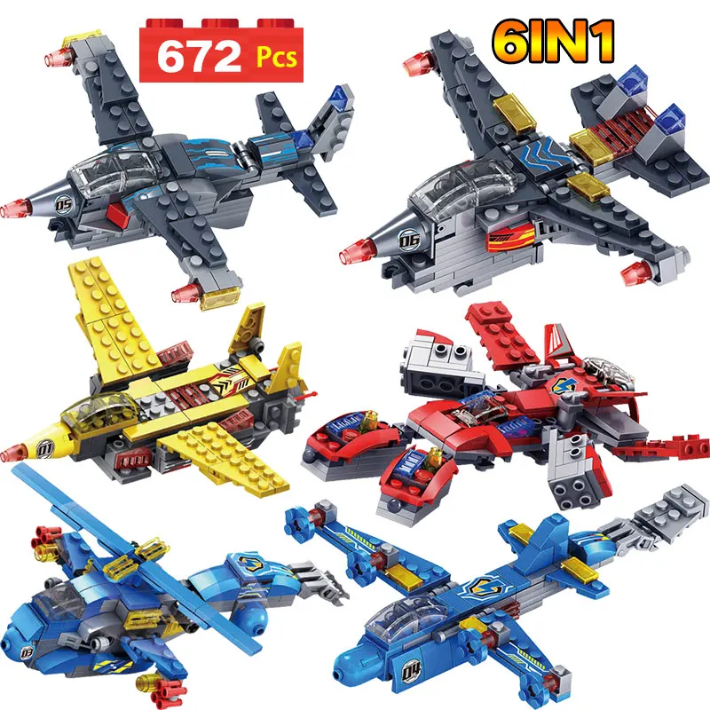 

Military LegoINGLYS exercises Building Blocks Model Thunderclap police Air Force Educational Figure Toys for children 6 IN 1