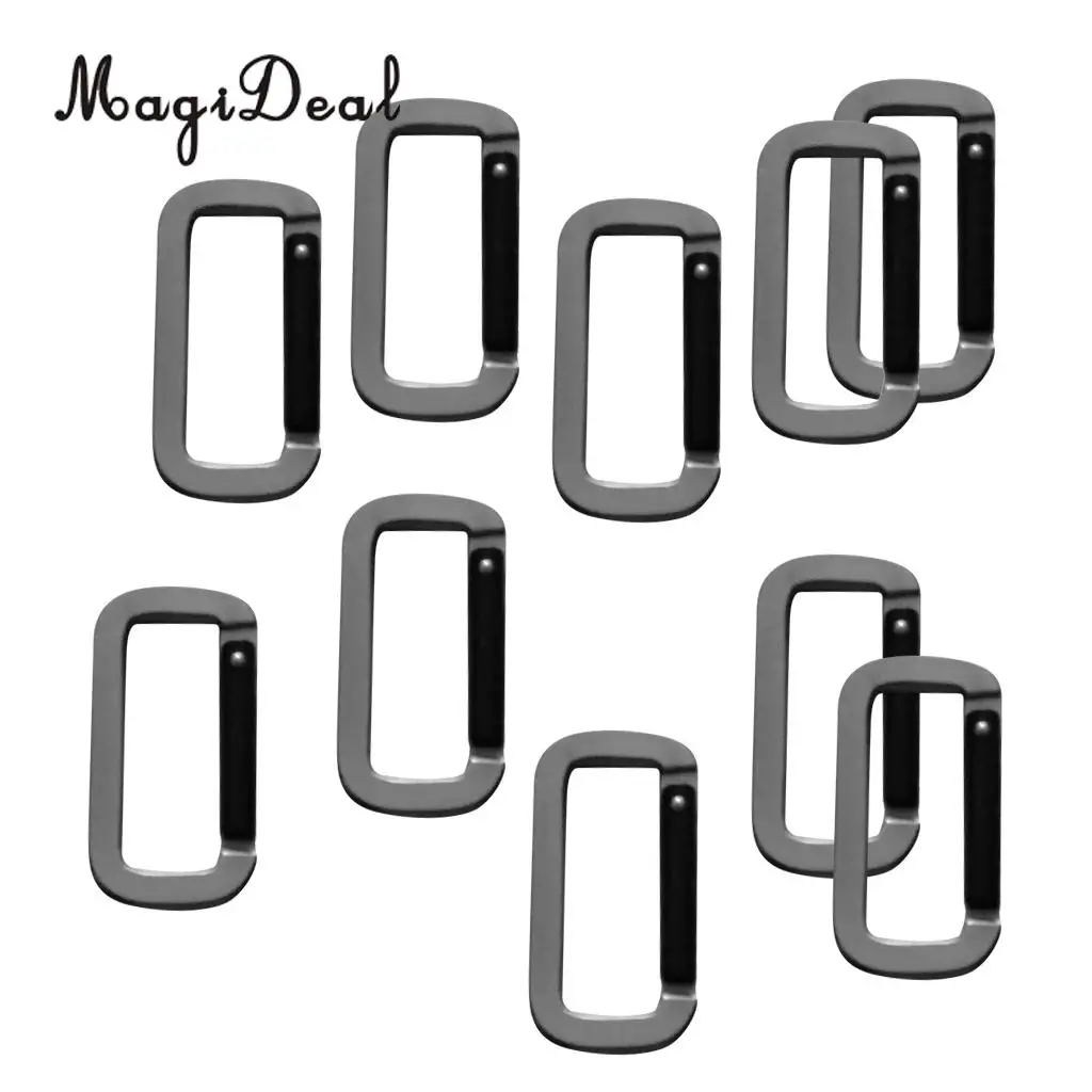 MagiDeal 10pcs Durable Climbing Carabiners Keychain Water Bottle Hanging Buckle Hiking Clip Camping Hook