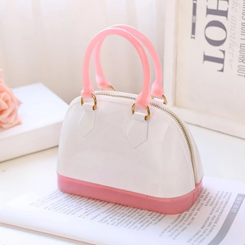 Small PVC Waterproof Candy Colors Jelly Handbag Fashion Shell Shoulder Bag Crossbody Bag Summer Beach