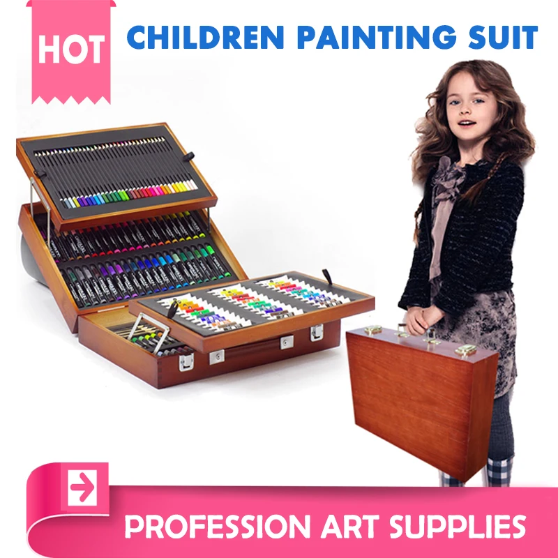 174pcs/set Artist Children Painting Art Set School Art Supplies Drawing