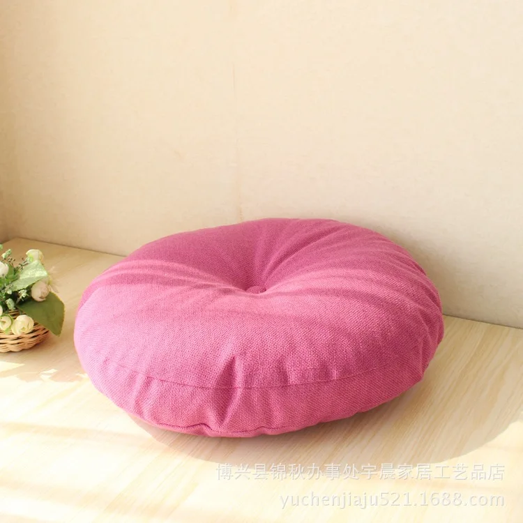 L126-KAYIYO Round Cotton&Linen Meditation Cushion Chair Pillow Yoga Cushion Bay Window Cushion Gray High Quality (9)