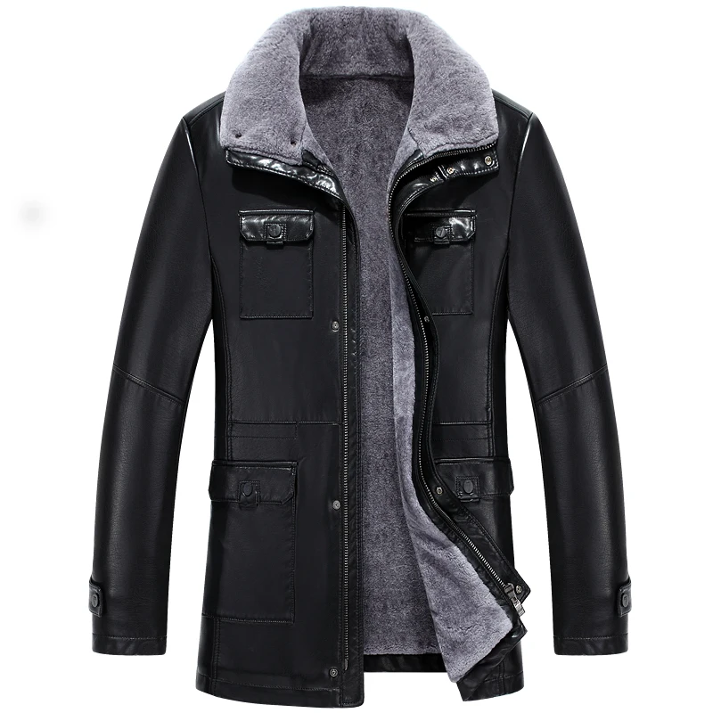 Новинка 8728, Мужская зимняя одежда, овчина, натуральная кожа, пальто, мужское зимнее пальто из меха ягненка, кожаная куртка