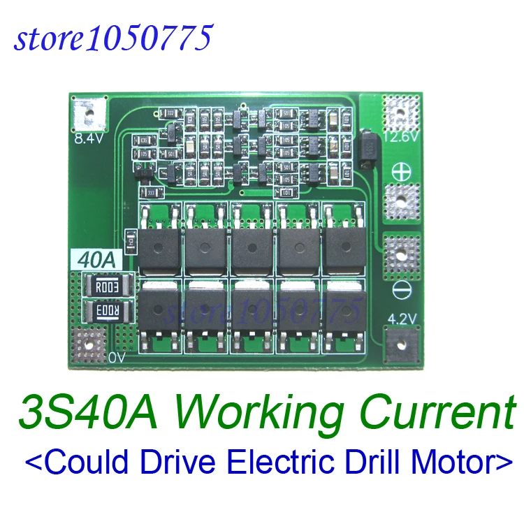 3S40A литий-ионная батарея зарядное устройство защита BMS плата привод дрель мотор 11,1 В 12,6 в модуль с балансом сбалансированной зарядки