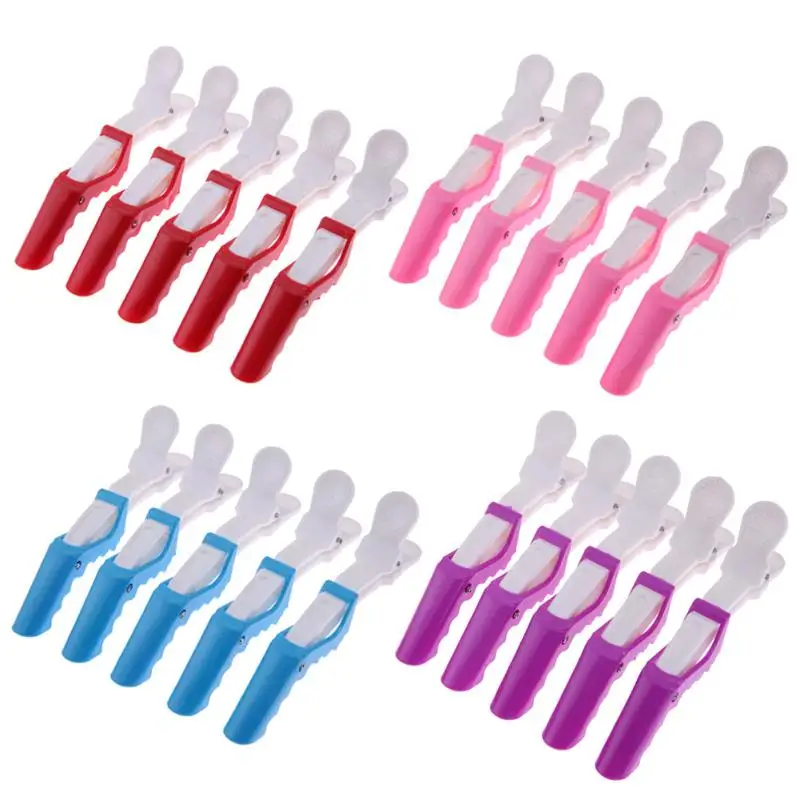 5Pcs Plastic Long Hair Clips Duckbill Design Salon Hair Styling