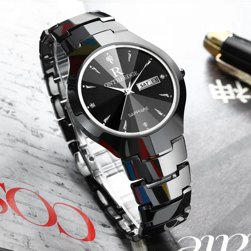 

Relogio homem Relojes Hombre Top Luxury Brand Tungsten steel men watch Black Sapphire Crystal Mens dress quartz Wrist watches