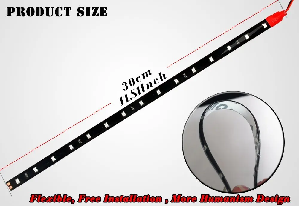 KEYECU чисто Красный 12 в 30 см 15SMD Светодиодная лента высокой мощности s