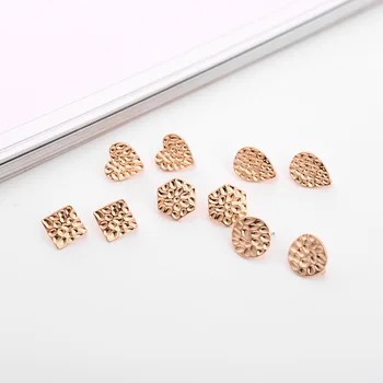 

SEA MEW 50 PCS Fashion Metal Alloy Gold Stud Earrings Base Setting DIY Earrings Accessories For Jewelry Making