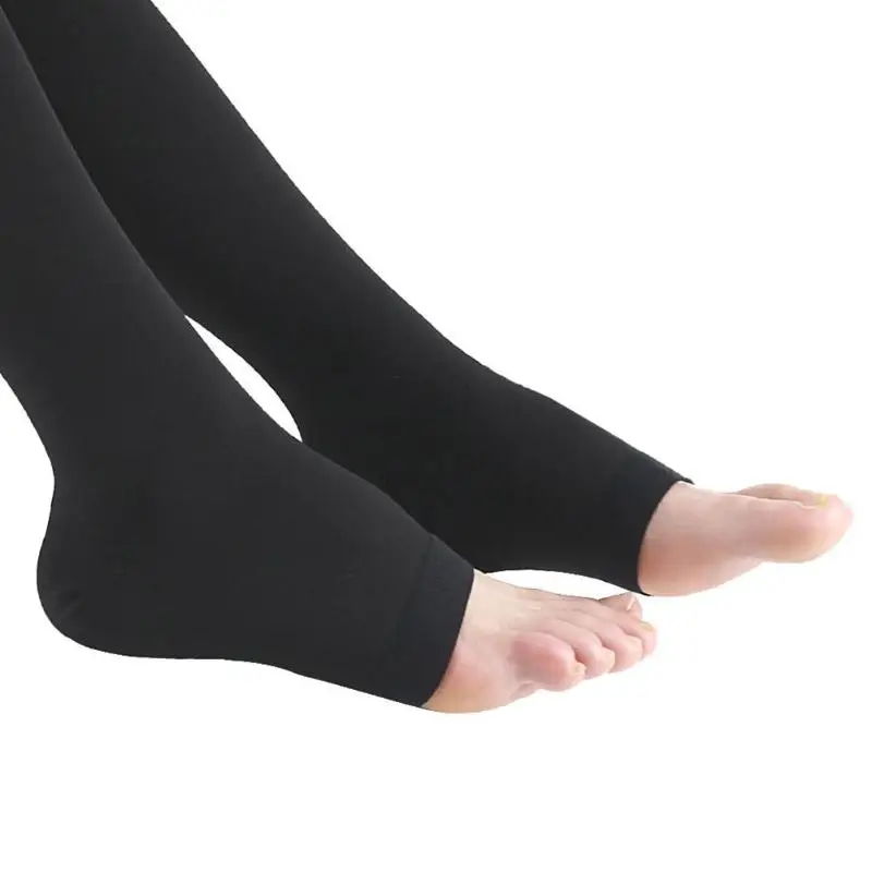 2pcs Women Medical Compression Stockings Knee High Open Toe Level 2 Anti Varicose Veins Support Stockings