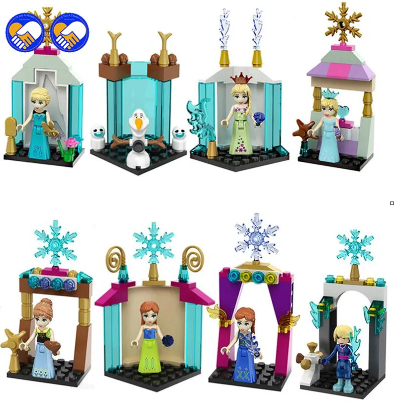 

8pcs Mini Princess Anna Elsa Olaf Building Blocks Christmas Gifts Toy