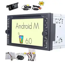 Беспроводной резервного копирования камера 6.2 ”Android 6.0 двойной дин стерео DVD CD-плееры в тире навигации GPS Радио аудио bluetooth, Wi-Fi
