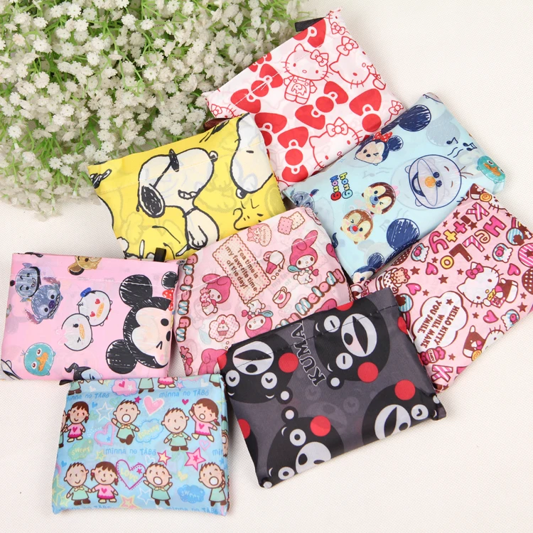 

IVYYE 1PCS Mickey STITCH Fashion Anime Portable Shopping Bags Reusable Tote Foldable Handbags Pouch Large-capacity Storage Bag