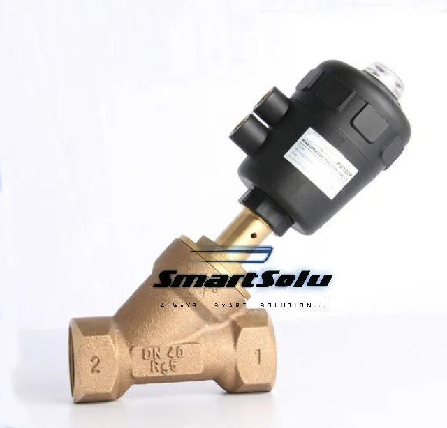 

2 inch 2/2 Way single acting Gunmetal body pneumatic angle seat valve normally closed 63mm actuator