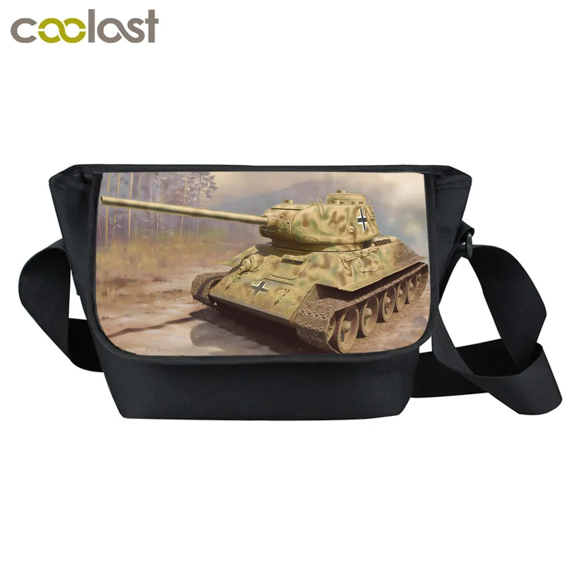 Classic T34 Tiger Tank Messenger Bag Young Men Women Travel Bag Wars Tank Shoulder Bags School Bags For Teenagers Best Gift