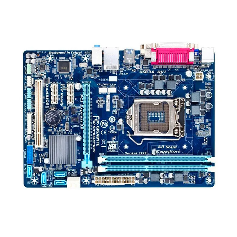 100% оригинальная материнская плата для Gigabyte GA-B75M-D3V DDR3 LGA 1155 Бесплатная доставка |