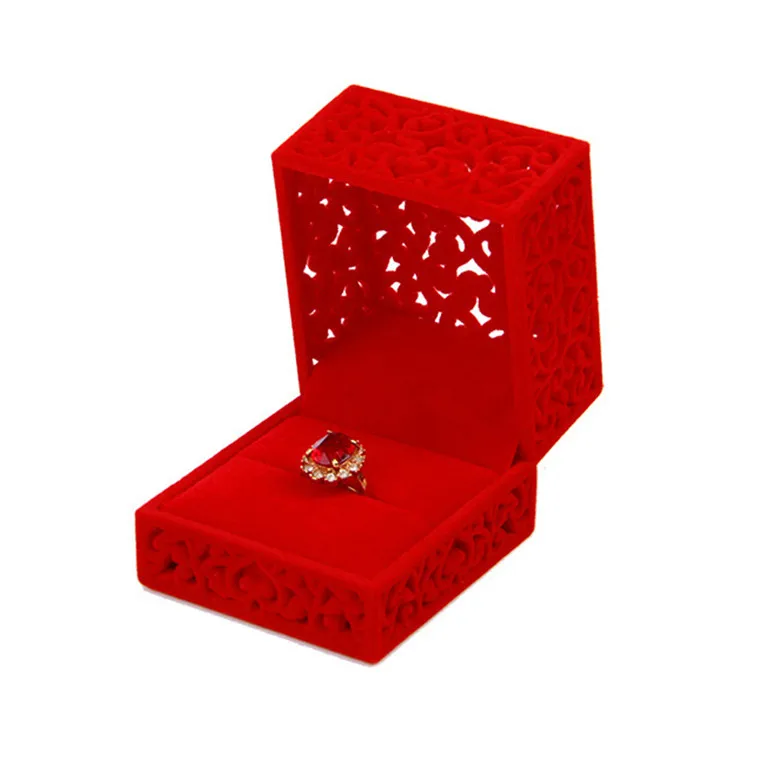 Высококачественная бархатная коробка 6x6x4,7 см, 6 шт., красная коробка для свадебного кольца, коробка для ювелирных украшений, Подарочный чехол для ювелирных изделий, ожерелья, бархатная коробка для браслетов - Цвет: Red 6.1x6.1x4.7cm