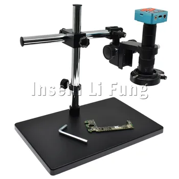 

28MP 1080P 60FPS HDMI USB Industry Video Microscope Camera+Large Size Rotating Bracket+180X 300X Zoom C-mount Lens+LED Light
