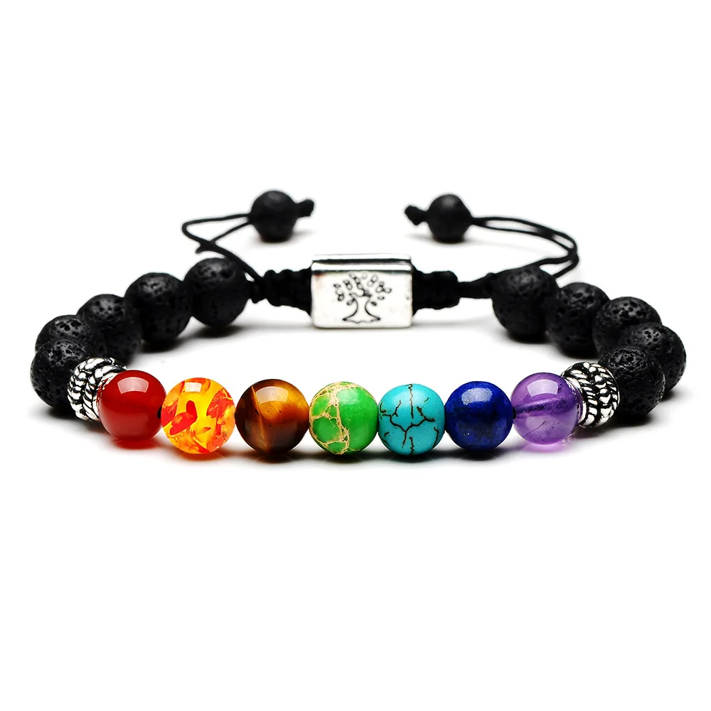 

20181 pieces of fashion style 7 Chakra Healing bracelet natural beads volcanic stone diffuser bracelet bracelet