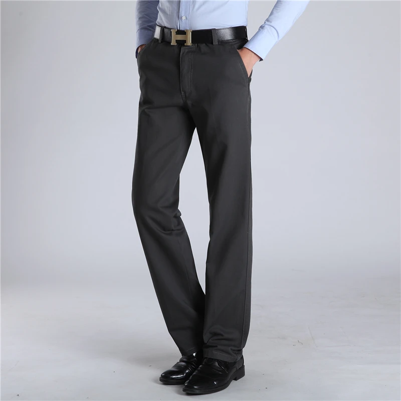 Новое поступление осенне-зимняя Мужская модная одежда нежелезные Формальные повседневные брюки мужские приталенные премиум прямые штаны хлопковые