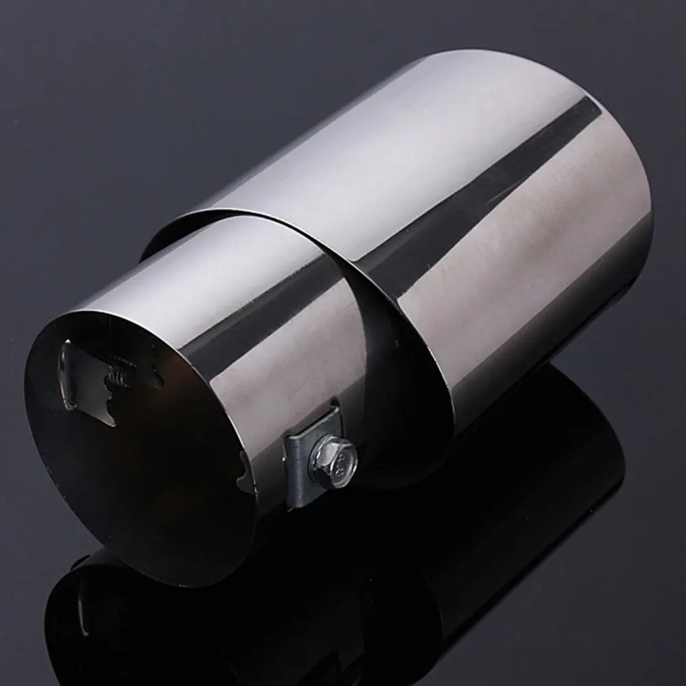 Car Truck Silver Chrome Stainless Steel Straight Exhaust Pipe Rear