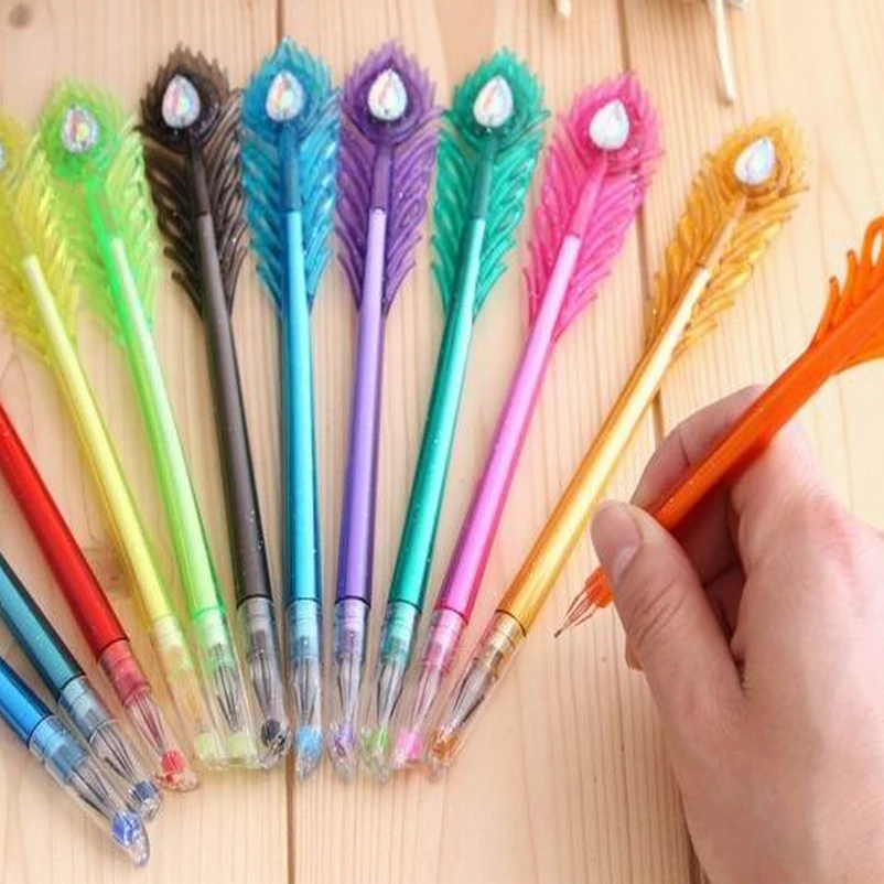 al por mayor 360 piezas de estilo de la pluma de gel unisex creativo escribir bolígrafos|feather gel pen|gel pengel pen wholesale - AliExpress