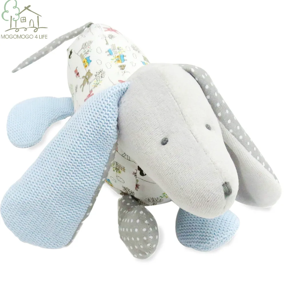 

Luxury hand-made 23cm high quality cute grey stuffed dog doll,100% cotton knit Eco material,gift birthday