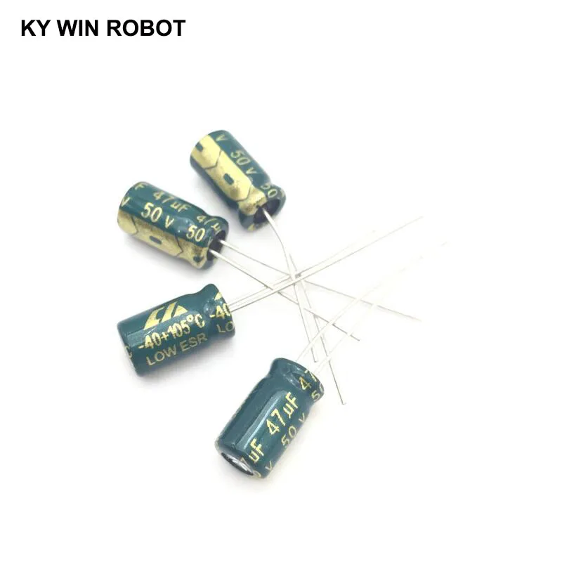 50pcs/lot 50V 47UF 6x12mm high frequency low impedance aluminum electrolytic capacitor 47uf 50v