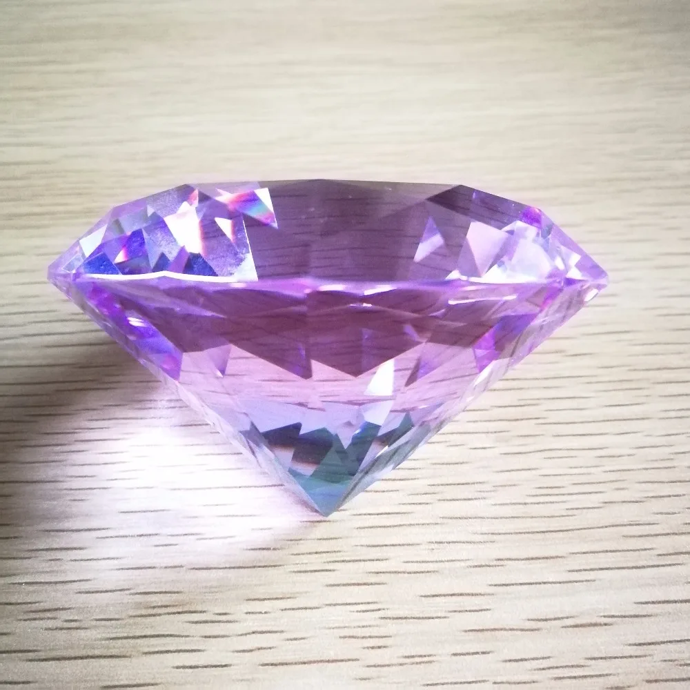 

80mm Lilac 1 pieces Crystal Glass Diamond crystal gifts for wedding decor