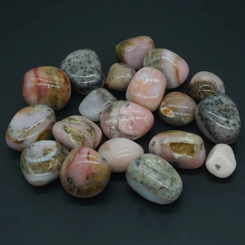 Bulk Tumbled Chalcedony Pink Opal Stones Natural Polished Gemstone Supplies for Wicca, Reiki, and Energy Crystal Healing