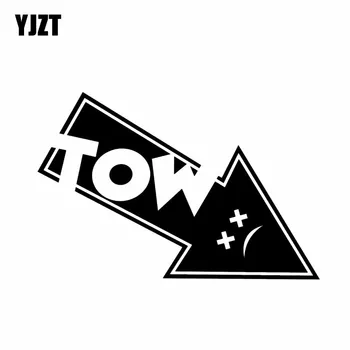 

YJZT 12.9CM*8.6CM Tow Hook Arrow Vinyl Decal Car Sticker Track Drag Drift Race Black Silver C10-02248
