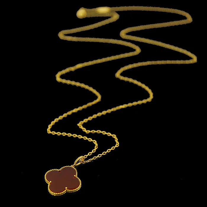 

Shell Agate Malachite Jewelry 2.7CM Round Bead Large Four-leaf Flower Long Chain Sweater Chain 90CM Fashion Simple Temperament