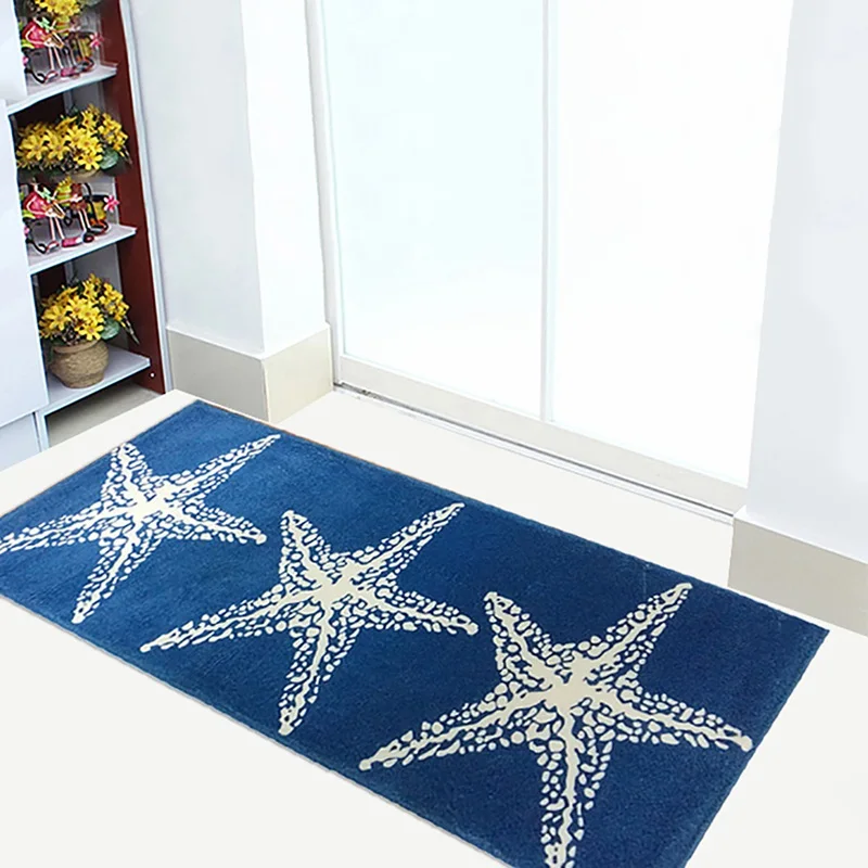 Blue Star Bath Mat For Bathroom Rug Carpet In The Bathroom And Toilet