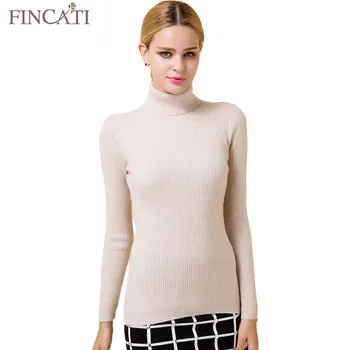 

Women's Sweater Promotion ! Autumn Winter Cashmere Wool Blending Turtleneck Slim Soft Bottom Shirts Pulls Women Pullover