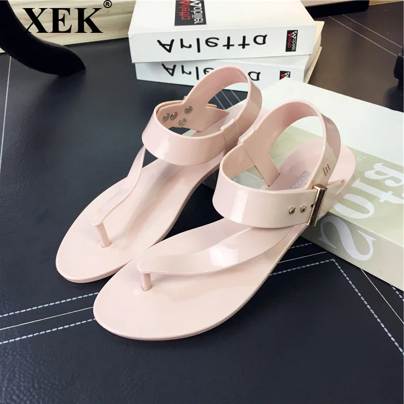 XEK Women Sandals 2018 Summer Women Flat Sandals Decor Women Beach Jelly Shoes Non-slip Flip Flops Holiday Beach Slippers JH231 цена XEK Women Sandals 2018 Summer Women Flat Sandals Decor Women Beach Jelly Shoes Non-slip Flip Flops Holiday Beach Slippers JH231 цены онлайн