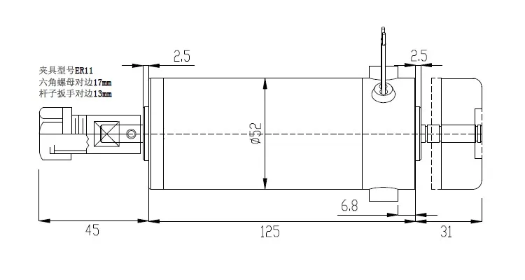 ER11 DC48V 500W spindle motor + Mach3