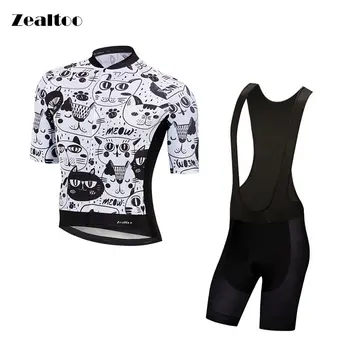 Zealtoo black white cat Short Sleeve Cycling Jersey sets MTB Bike Cycling Clothing Ropa Maillot Ciclismo Racing Bicycle Clothes Zealtoo black white cat Short Sleeve Cycling Jersey sets MTB Bike Cycling Clothing Ropa Maillot Ciclismo Racing Bicycle Clothes