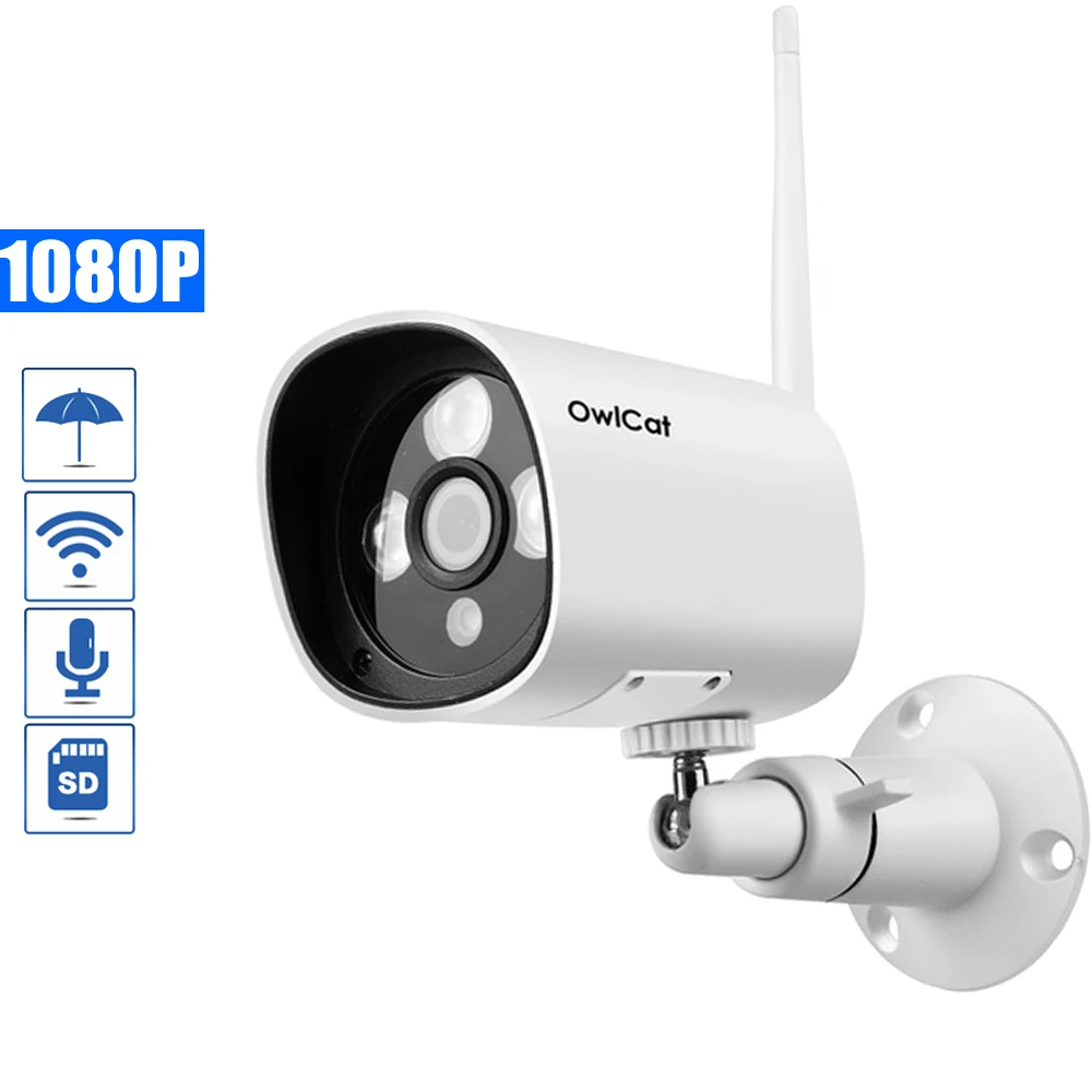 

OwlCat HD 2MP 5MP Outdoor Waterproof Bullet IP Camera Wifi Microphone Audio Security CCTV Wifi Camera SD Card ONVIF IR P2P phone