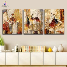 Раскраска краски по номерам три балета девушки Абстрактная фигура картины по номерам с цветами 3 панели для hoom Декор