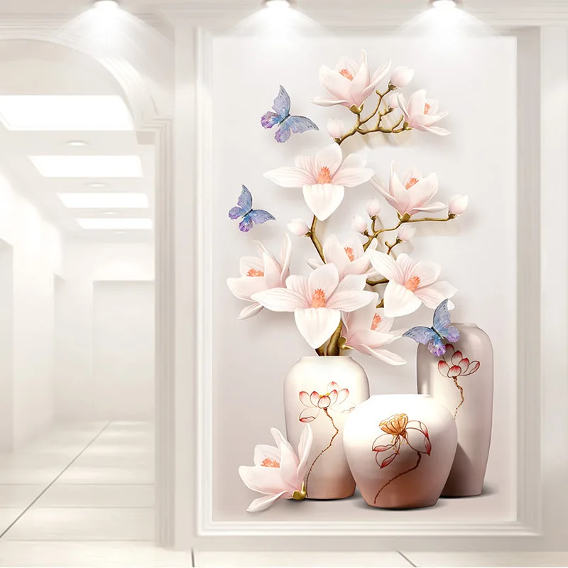 5D Diamond Painting Magnolia vase butterfly Full Embroidery Cross Stitch Rhinestone Mosaic Sale Deco | Дом и сад