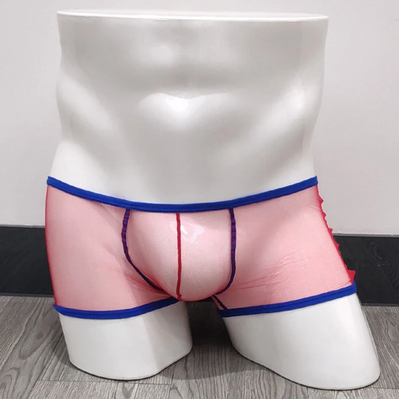 

Sexy Men Super Thin See Through Mesh Underwear Men Boxer Shorts Transparent Erotic Male Panties Men Lingerie