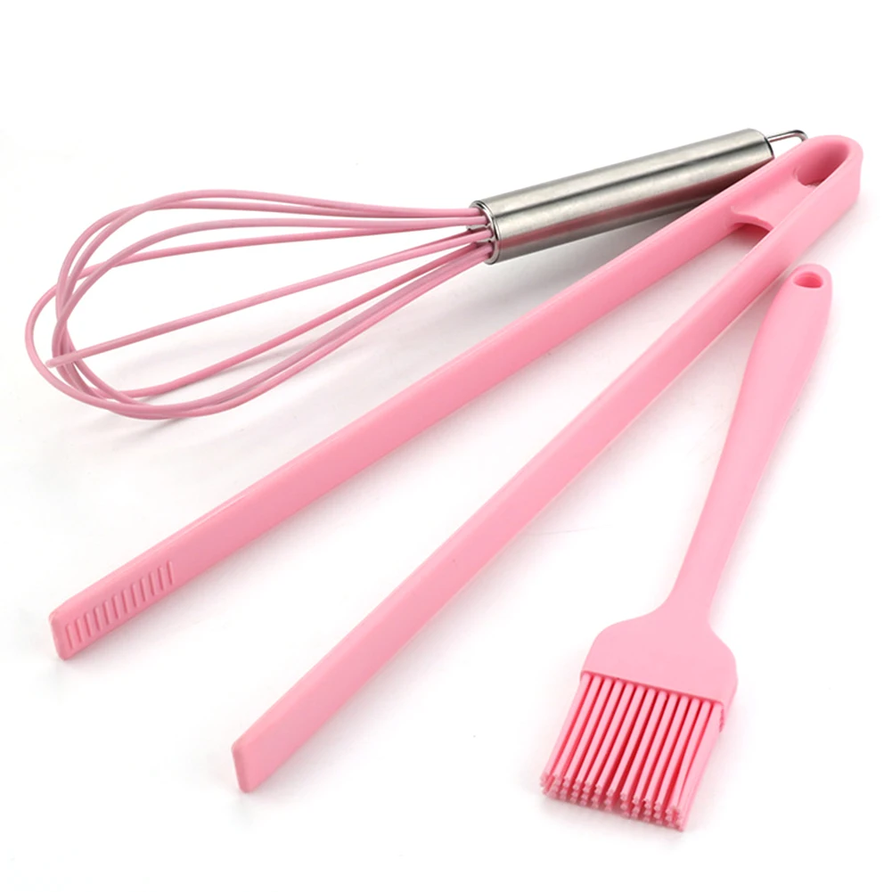Pink 6-piece Home Kitchenware Scraper Silicone Bakery Kit Baking Kit Kitchen Utensils Shovel
