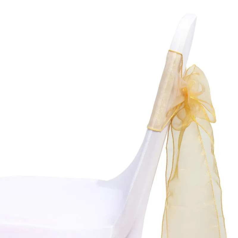 50 шт./компл. органза высокого качества стул пояса свадебный стул заколка для волос украшения стулья бантик ремень Галстуки для свадеб банк