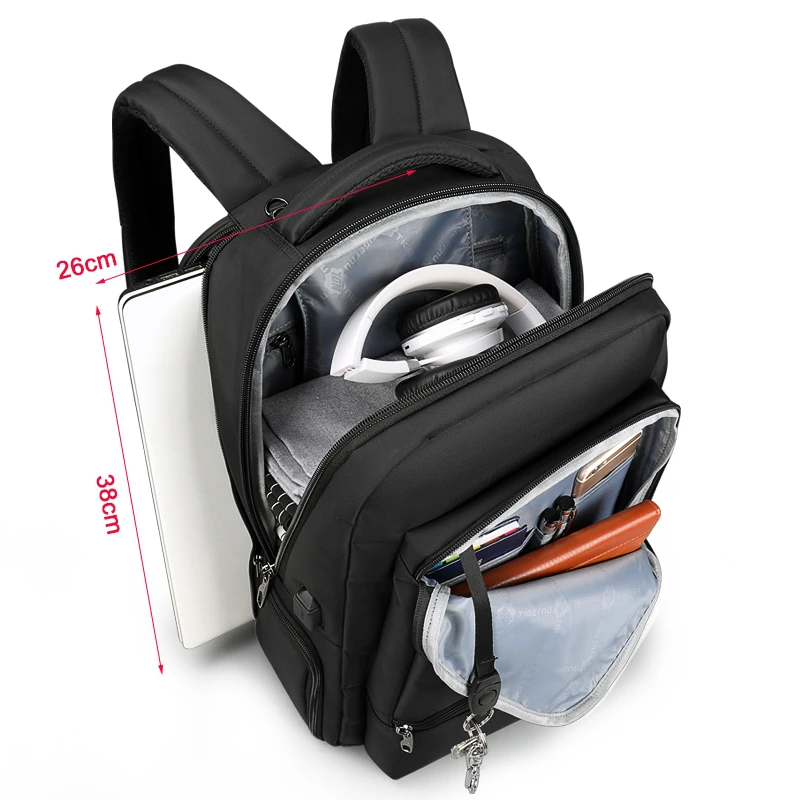 Waterproof Nylon Travel Backpack Men's Backpacks for 15.6