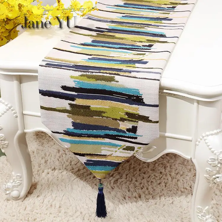

JaneYU Simple Modern Fashion Oil Painting Table Runner Tea Table Tv Cabinet Flag Cloth Scandinavian Pastoral Table Flag