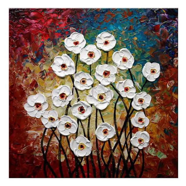 CHEMISTRY Safflower Paint Knife Painting Hand painted acrylic painting