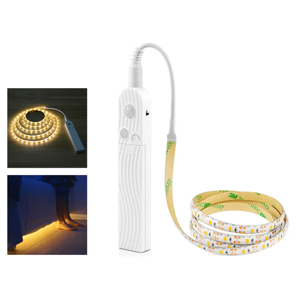 5V USB LED Strip Battery Charge Motion Sensor LED Strip Light 2835 SMD