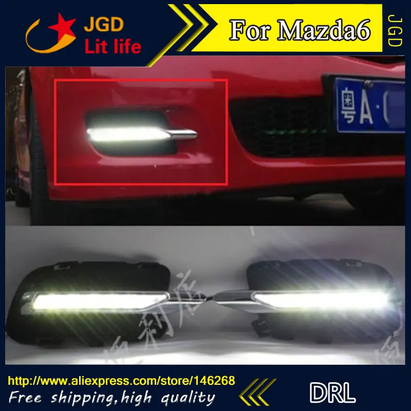 Free shipping ! 12V 6000k LED DRL Daytime running light for Mazda6 ...