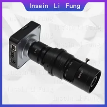 38MP HDMI USB промышленный видео микроскоп камера+ 10X-200X регулируемое увеличение зум C-mount объектив рабочее расстояние 100 мм-150 мм