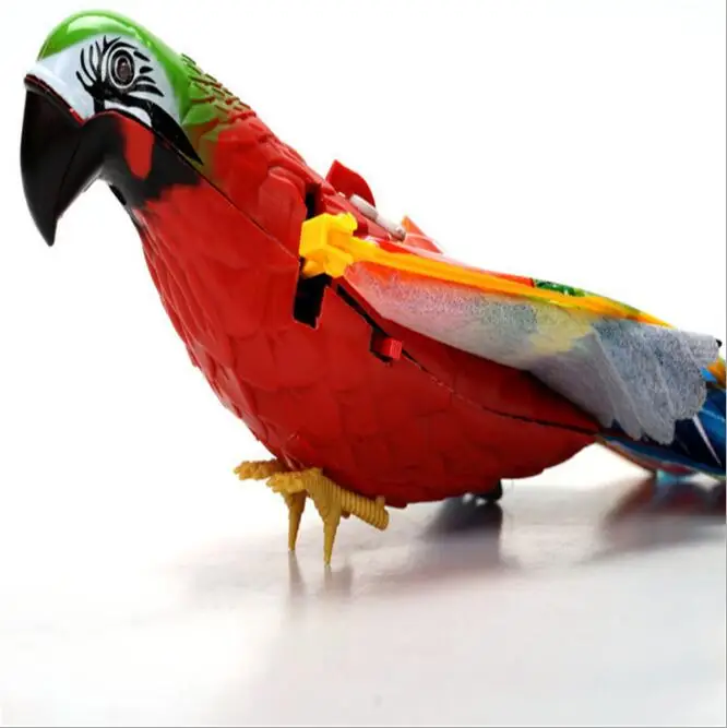 Colorful Pet Bird Parrot Toy Plastic Electric Sound Fly Wing Talking