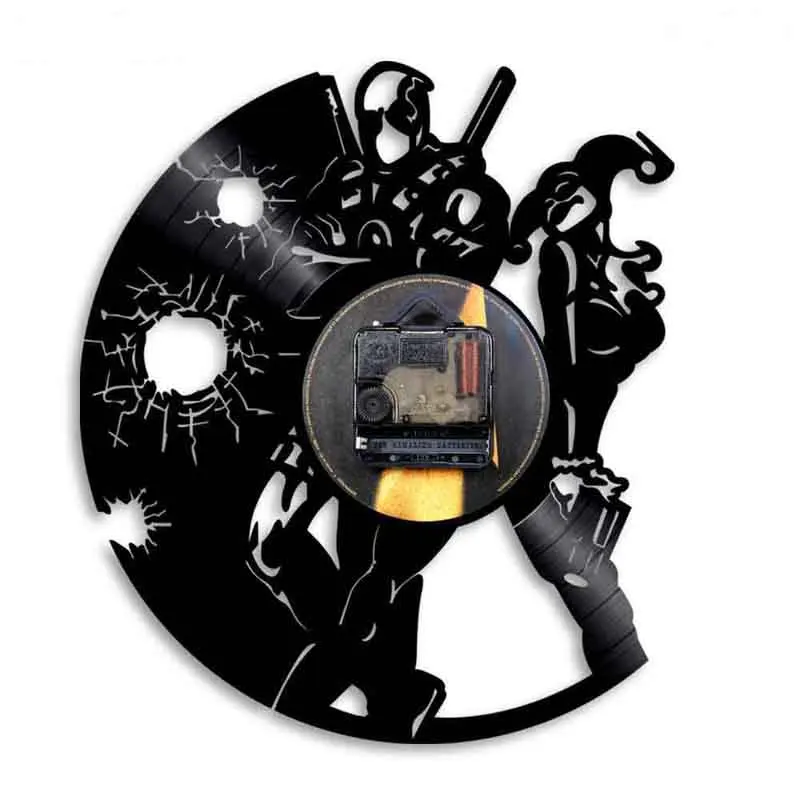 Дэдпул настенные часы современный дизайн Декор для гостиной классические винтажные виниловые часы-пластинка настенные домашние декоративные часы бесшумные